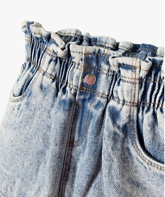 jupe en jean delave avec ceinture froncee bebe fille bleuE154201_2