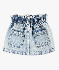 jupe en jean delave avec ceinture froncee bebe fille bleuE154201_3