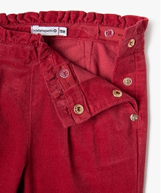 pantalon en velours avec ceinture froncee bebe fille - lulucastagnette rouge pantalonsE154701_2