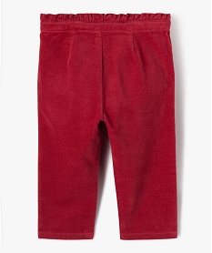 pantalon en velours avec ceinture froncee bebe fille - lulucastagnette rouge pantalonsE154701_3
