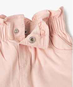 jupe bebe fille a taille froncee en coton stretch rose jupesE154901_2