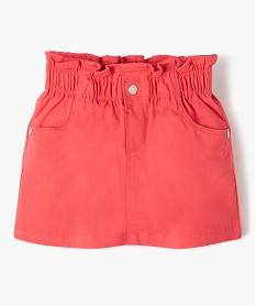 GEMO Jupe bébé fille à taille froncée en coton stretch Rose