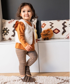 gilet bebe fille sans manches en fourrure imitation beige giletsE155501_4