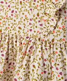 blouse bebe fille imprimee avec volants sur le haut du buste beigeE155801_2