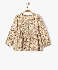 blouse bebe fille imprimee avec volants sur le haut du buste beigeE155801_3