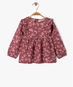 blouse bebe fille imprimee avec volants sur le haut du buste roseE155901_1