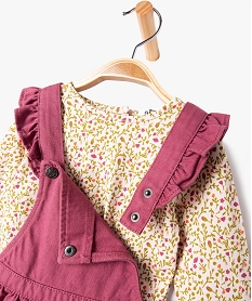 ensemble bebe fille 2 pieces   robe tee-shirt a manches longues rose robesE156401_2