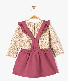 ensemble bebe fille 2 pieces   robe tee-shirt a manches longues rose robesE156401_4