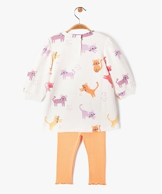 ensemble 2 pieces robe sweat legging bebe fille beigeE156701_4