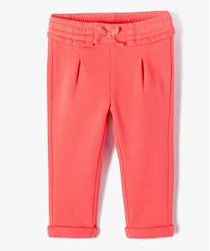 GEMO Pantalon bébé fille à pinces en maille Rose