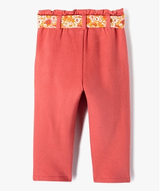 pantalon carotte en molleton avec ceinture fleurie bebe fille - lulucastagnette rose leggingsE157801_3