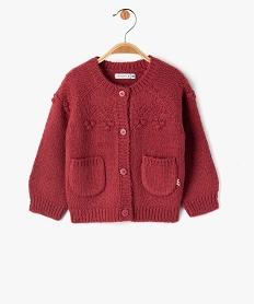 gilet en maille avec poches bebe fille - lulucastagnette rougeE159101_1