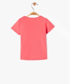 tee-shirt bebe fille en coton a manches courtes et motif paillete roseE161001_3