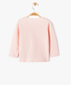tee-shirt a manches longues message paillete bebe fille roseE162701_3