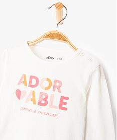 tee-shirt a manches longues message paillete bebe fille beigeE162801_2
