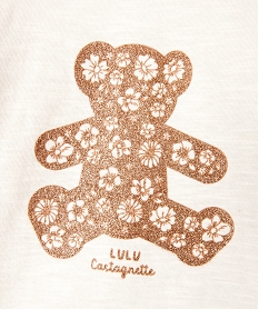 tee-shirt bebe fille a manches longues fantaisie et broderie - lulucastagnette beigeE163101_2