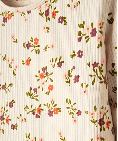 tee-shirt a manches longues a motifs fleuris bebe fille beigeE163301_2