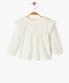 tee-shirt manches longues avec volants aux epaules bebe fille beige tee-shirts manches longuesE163401_4
