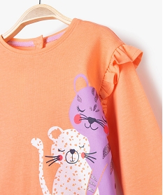 tee-shirt manches longues a volant bebe fille orangeE163601_2