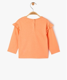 tee-shirt manches longues a volant bebe fille orangeE163601_3