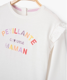 tee-shirt manches longues a volant bebe fille beigeE163701_2