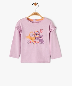 tee-shirt manches longues a volant bebe fille violetE163801_1