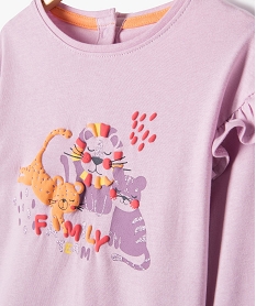 tee-shirt manches longues a volant bebe fille violetE163801_2