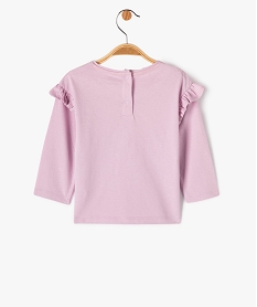 tee-shirt manches longues a volant bebe fille violetE163801_3