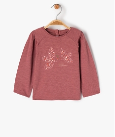 tee-shirt manches longues fantaisie brode bebe fille rose tee-shirts manches longuesE164001_1