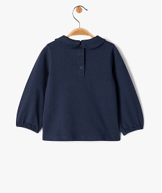 tee-shirt manches longues a col claudine bebe fille - lulucastagnette bleu tee-shirts manches longuesE164601_3