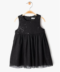 GEMO Robe fête en tulle avec sequins et paillettes bébé fille Noir