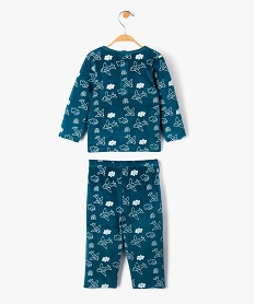 pyjama 2 pieces en velours imprime avion bebe bleuE167301_3