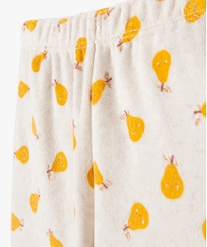 pyjama en velours 2 pieces imprimees poires bebe beige pyjamas 2 piecesE167601_3