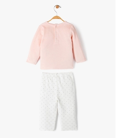 pyjama en velours 2 pieces depareillees bebe roseE167701_4