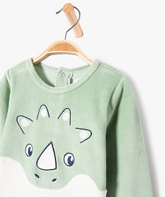 pyjama 2 pieces en velours avec motif animal bebe garcon vert pyjamas 2 piecesE167901_2