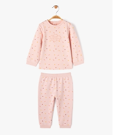 GEMO Pyjama 2 pièces en molleton doux et imprimé bébé fille Multicolore