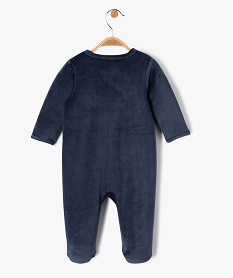 pyjama bebe en velours imprime a ouverture devant bleuE168701_3