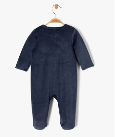 pyjama bebe en velours imprime a ouverture devant bleu pyjamas veloursE168701_3