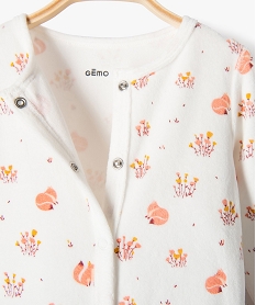 pyjama bebe fille a motifs renards et petites fleurs beigeE169001_2