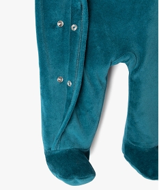 pyjama bebe en velours imprime dinosaure a fermeture ventrale bleuE169301_3