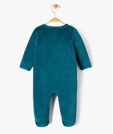 pyjama bebe en velours imprime dinosaure a fermeture ventrale bleuE169301_4