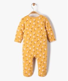 pyjama bebe en coton a zip ventral et motif fleuri jaune pyjamas ouverture devantE169601_3
