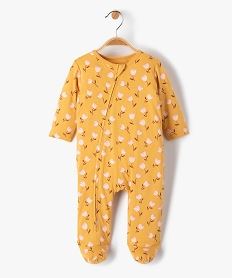 pyjama bebe en coton a zip ventral et motif fleuri jaune pyjamas ouverture devantE169601_4