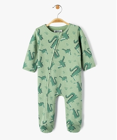 GEMO Pyjama dors-bien zippé et imprimé en molleton bébé Vert