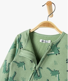 pyjama dors-bien zippe et imprime en molleton bebe vertE170101_2