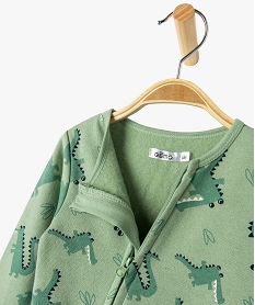 pyjama dors-bien zippe interieur molletonne bebe vertE170101_2