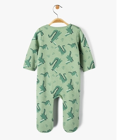 pyjama dors-bien zippe et imprime en molleton bebe vertE170101_3