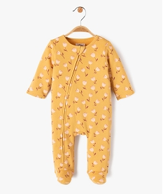 GEMO Pyjama bébé en jersey molletonné à motif et zip ventral Jaune