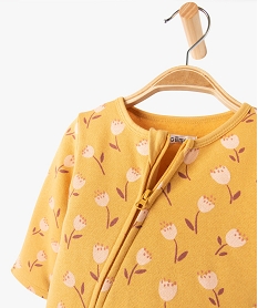pyjama bebe en jersey molletonne a motif et zip ventral jauneE170201_2