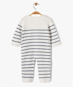 pyjama en maille tricotee rayee bebe - lulucastagnette grisE170501_3